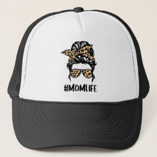 Leopard Print Mom Life Trucker Hat