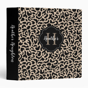 Leopard Print Monogram Binder