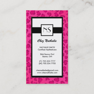 Leopard Print Monogram Business Cards