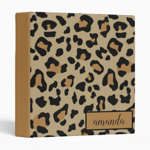 Leopard Print Monogram Personalized Binder
