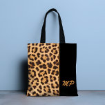 Leopard Print Monogram Stylish Personalized  Tote Bag<br><div class="desc">Leopard Print Monogram Stylish Personalized Tote Bag is absolutely puurr-fect with a leopard fur print. Add your monogram to personalize or delete the text for your custom tote bag. Designed for you by Evco Studio www.zazzle.com/store/evcostudio</div>