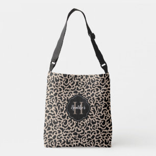Leopard Print Monogram Tote Bag