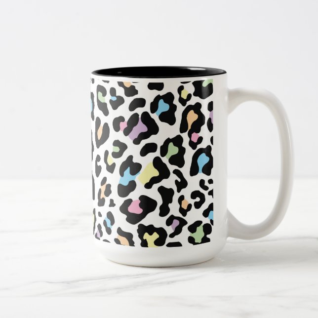 Leopard Print Multi Colours Two-Tone Coffee Mug (Right)