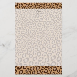 Leopard Print/Natural/Add background colour!! Stationery