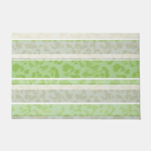 Leopard print on striped background. doormat