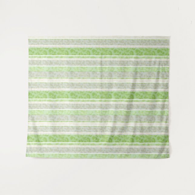 Leopard print on striped background. tapestry (Front (Horizontal))