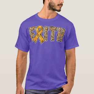 Leopard Print Orange Ribbon FAITH ADHD Awareness P T-Shirt