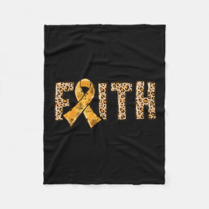 Leopard Print Orange Ribbon Faith Crps Awareness 1 Fleece Blanket