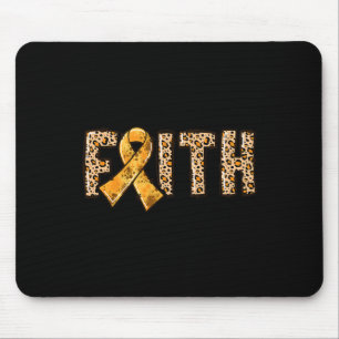 Leopard Print Orange Ribbon FAITH Leukaemia Awaren Mouse Pad