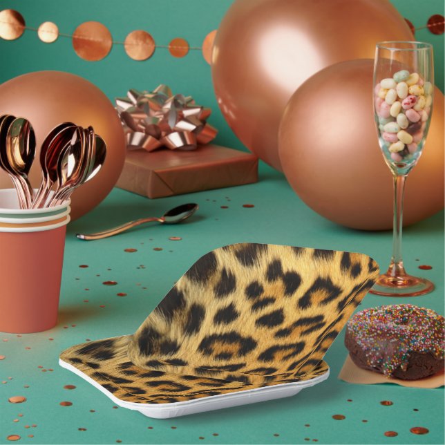 Leopard Print Paper Plate (Multi)