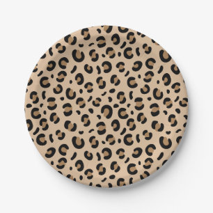 Leopard print paper plates