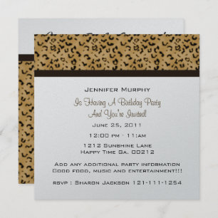 Leopard Print Party Invitations