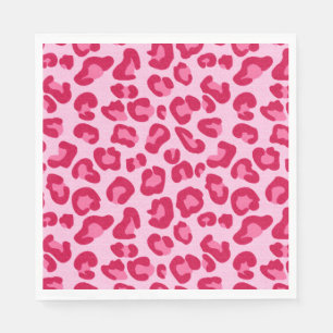 Leopard Print, Pastel Pink, Hot Pink and Fuchsia Napkin