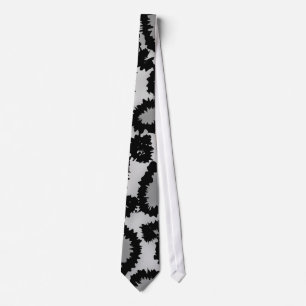 Leopard Print Pattern, Black and Grey. Tie