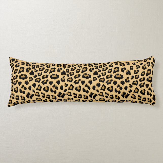 Leopard Print Pattern Body Pillow (Front)