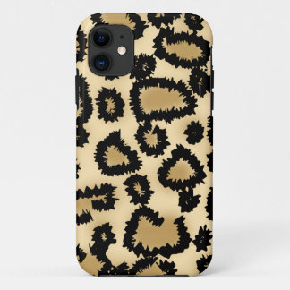 Leopard Print Pattern, Brown and Black. iPhone 11 Case