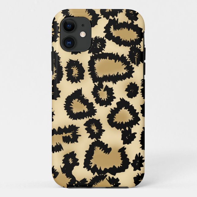 Leopard Print Pattern, Brown and Black. Case-Mate iPhone Case (Back)