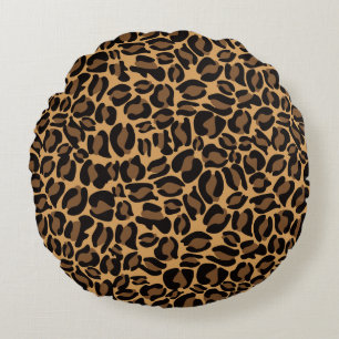 Leopard Print Pattern Classic Jungle Round Pillow