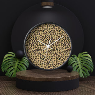 Leopard Print Pattern Clock