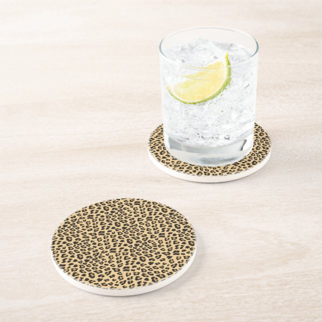 Leopard Print Pattern Coaster (Side)