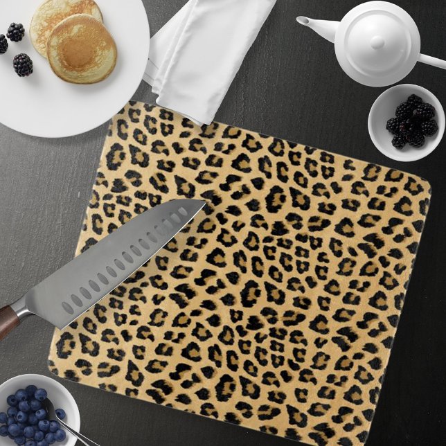 Leopard Print Pattern Cutting Board (Cute Leopard Print Pattern Cutting Board by Looly Elzayat)