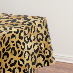 Leopard Print Pattern in Gold and Black Tablecloth