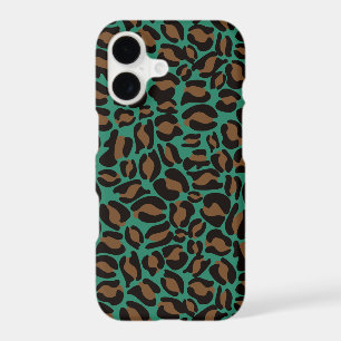 Leopard Print Pattern Jungle green brown