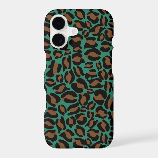 Leopard Print Pattern Jungle green brown (Back)