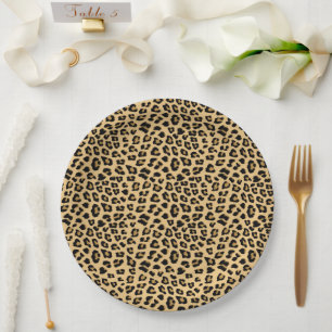 Leopard Print Pattern Paper Plate