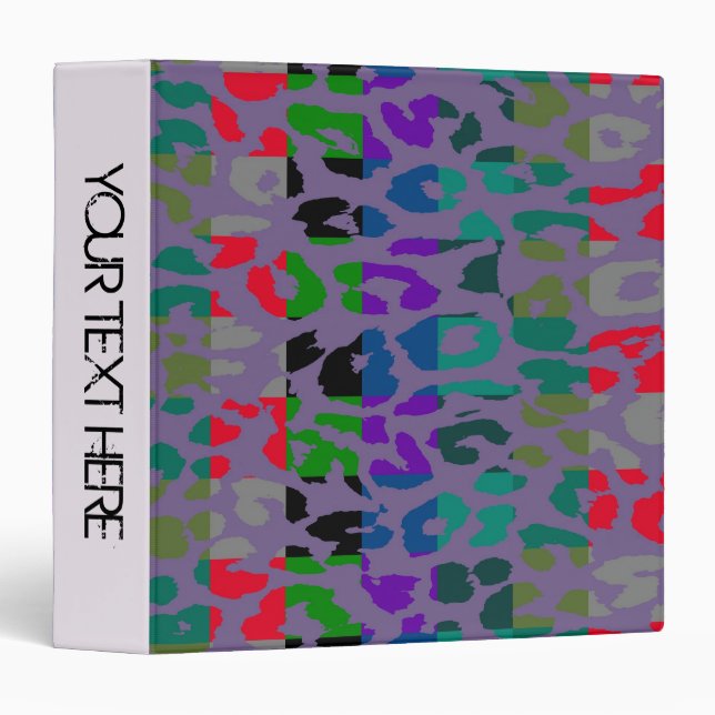 Leopard Print Pattern Personalized Binder 35 (Front/Spine)