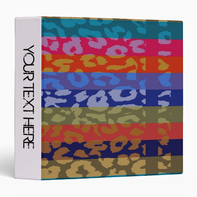 Leopard Print Pattern Personalized Binder 36 (Front/Spine)