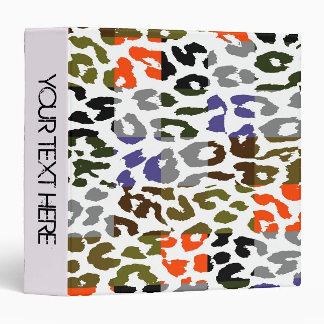 Leopard Print Pattern Personalized Binder 7 (Front/Spine)