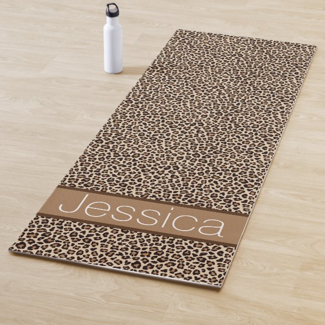 Leopard Print Pattern Personalized Yoga Mat (In Situ)