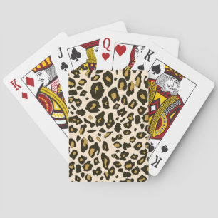 Leopard print pattern playing cards