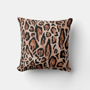 Leopard print pattern throw pillow