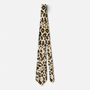 Leopard print pattern tie