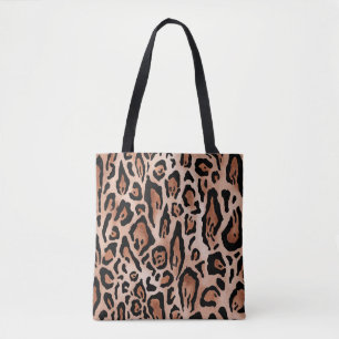 Leopard print pattern tote bag