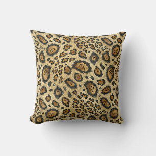 Leopard Print Pattern – Wild Animal Skin Design Throw Pillow