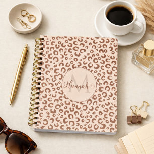 Leopard Print Personalized Aesthetic Custom Name Notebook
