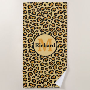 Leopard Print Personalized Beach Towel