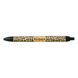 Leopard Print Personalized  Black Ink Pen