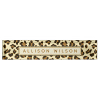 Leopard Print - Personalized Desk Name Plate