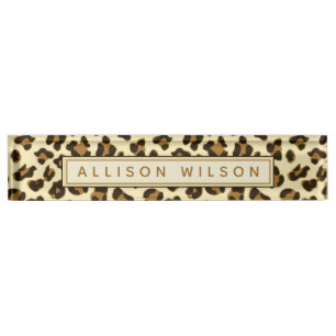 Leopard Print - Personalized Desk Name Plate