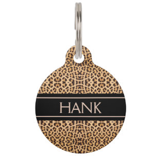 Leopard Print Personalized Dog Pet Tag