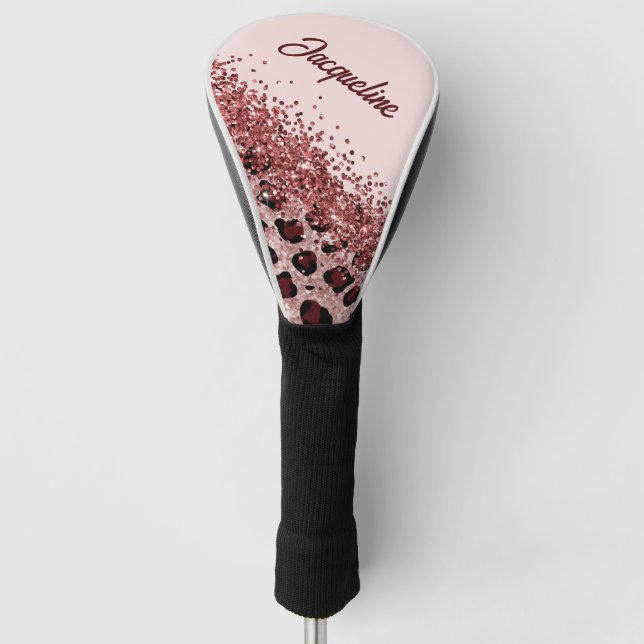 Leopard Print Personalized Golf Head Cover (Front)