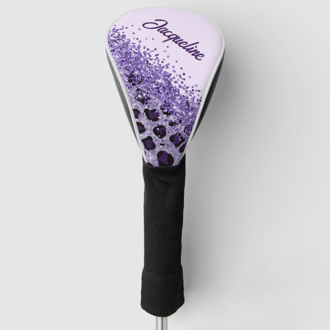 Leopard Print Personalized Golf Head Cover (Front)
