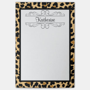 Leopard Print Personalized Monogram Post-It Notes