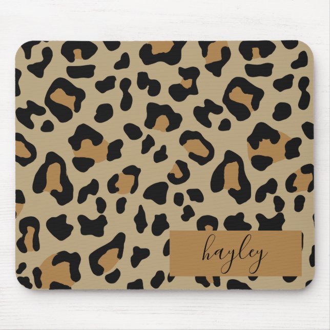 Leopard Print Personalized Mouse Pad (Front)