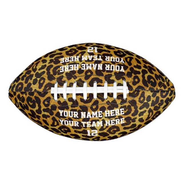 Leopard Print Personalized Name Team Number Sports Football (Front)