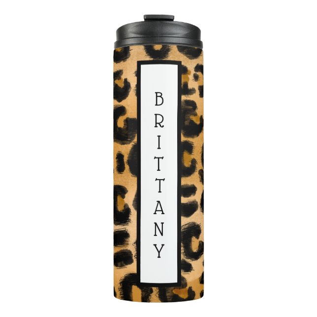 Leopard Print personalized Thermal Tumbler (Front)